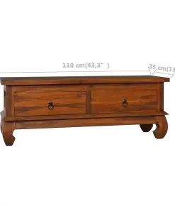 vidaXL TV Cabinet 110x35x40 cm Solid Teak Wood