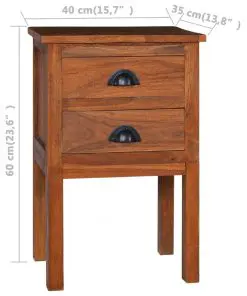 vidaXL Bedside Cabinet 40x35x60 cm Solid Teak Wood