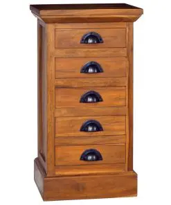 vidaXL 5-Drawer Cabinet 35x30x60 cm Solid Teak Wood