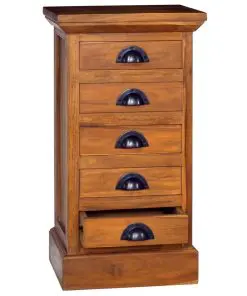 vidaXL 5-Drawer Cabinet 35x30x60 cm Solid Teak Wood