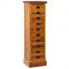 vidaXL 10-Drawer Cabinet 35x30x120 cm Solid Teak Wood
