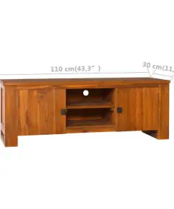 vidaXL TV Cabinet 110x30x40 cm Solid Teak Wood