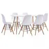 vidaXL 7 Piece Dining Set Plastic White