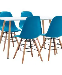 vidaXL 5 Piece Dining Set Plastic Turquoise