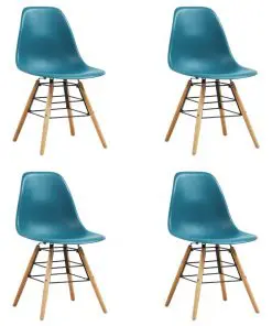vidaXL 5 Piece Dining Set Plastic Turquoise