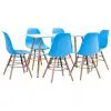 vidaXL 7 Piece Dining Set Plastic Blue vidaXL 7 Piece Dining Set Plastic Blue