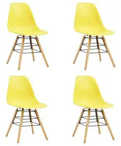 vidaXL 5 Piece Dining Set Plastic Yellow