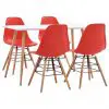 vidaXL 5 Piece Dining Set Plastic Red vidaXL 5 Piece Dining Set Plastic Red
