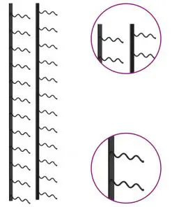 vidaXL Wall-mounted Wine Rack for 24 Bottles Black Iron