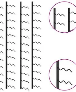 289558 vidaXL Wall-mounted Wine Racks for 48 Bottles 2 pcs Black Iron