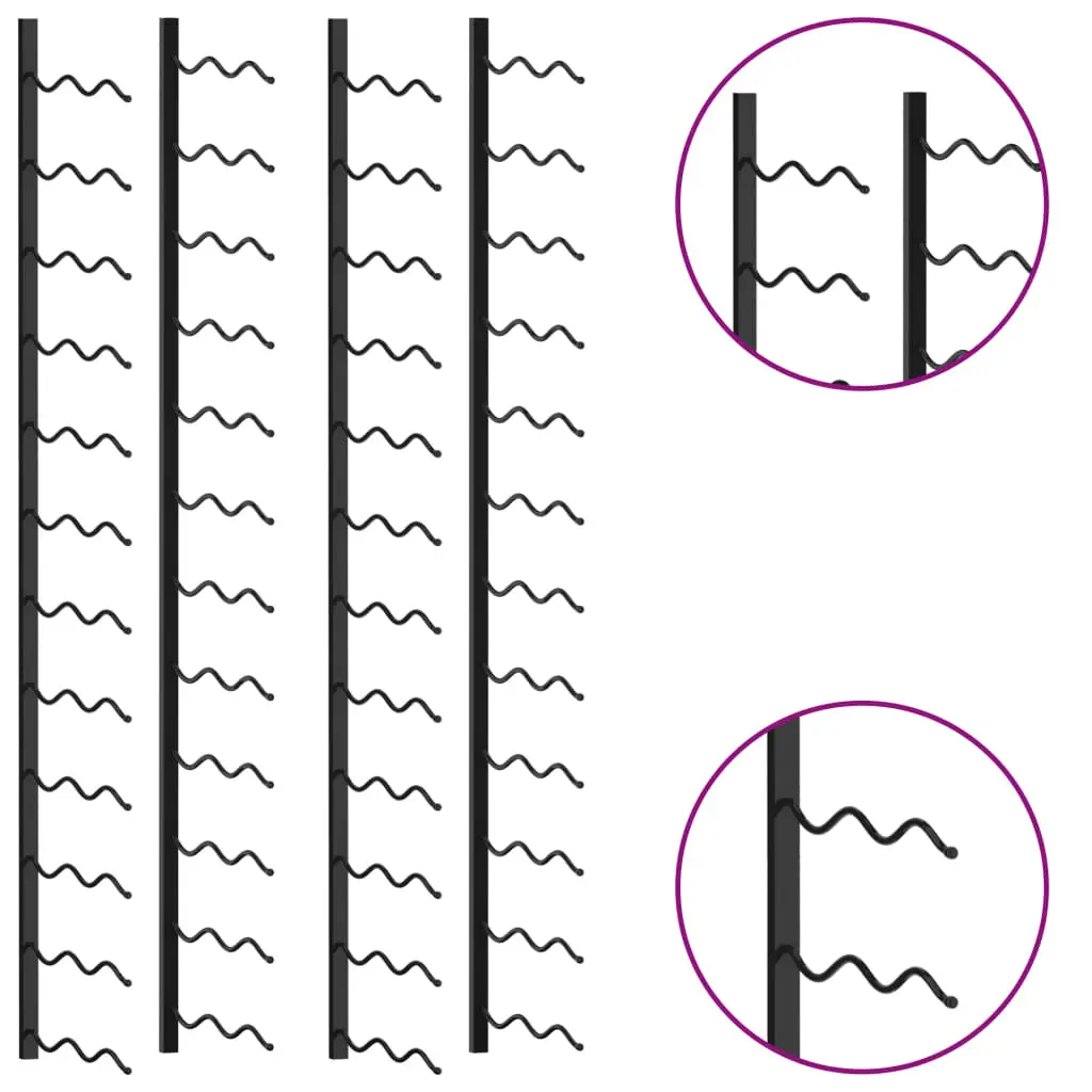 289558 vidaXL Wall-mounted Wine Racks for 48 Bottles 2 pcs Black Iron