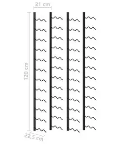 289558 vidaXL Wall-mounted Wine Racks for 48 Bottles 2 pcs Black Iron