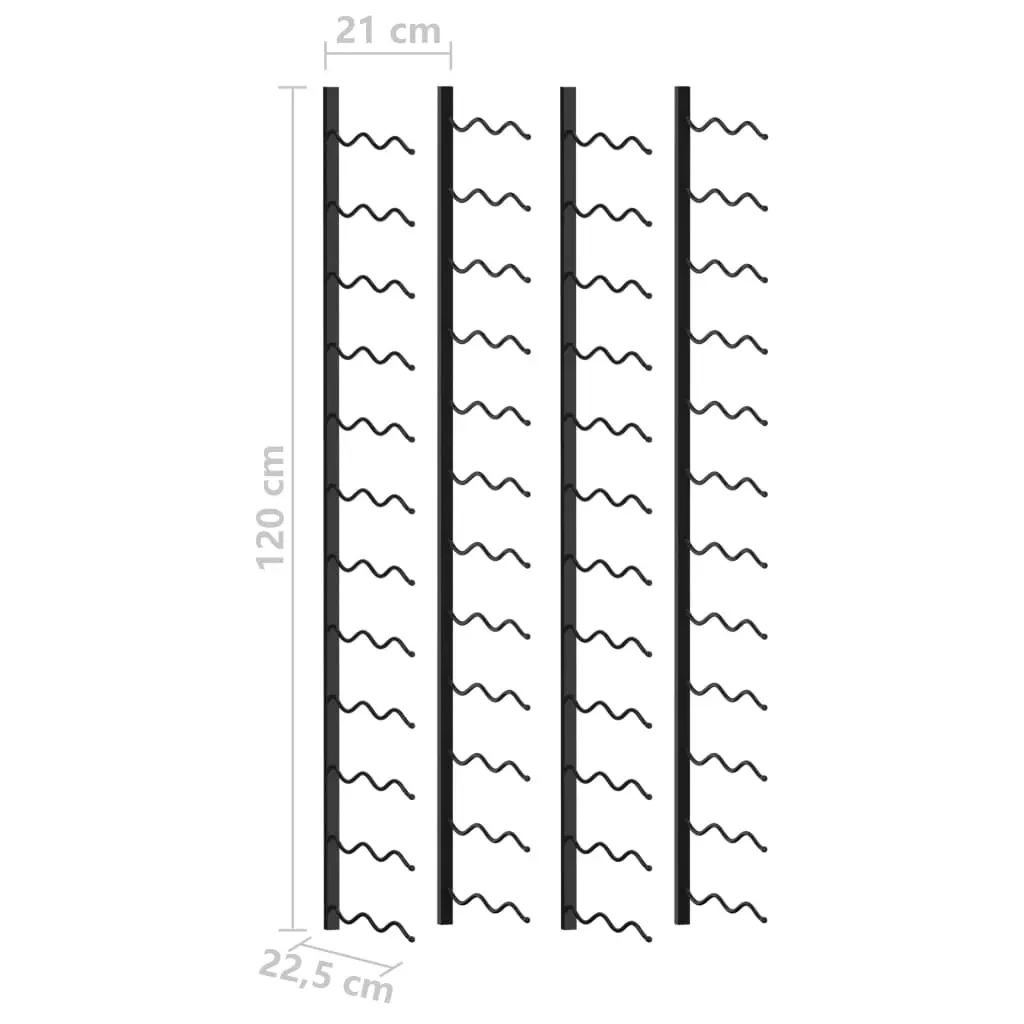 289558 vidaXL Wall-mounted Wine Racks for 48 Bottles 2 pcs Black Iron