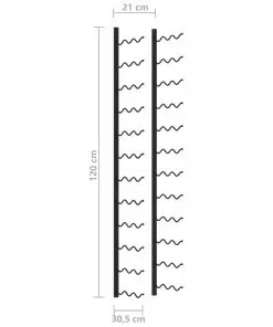289559 vidaXL Wall-mounted Wine Rack for 36 Bottles Black Iron