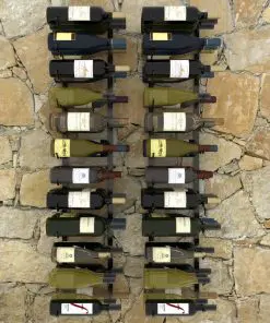 289560 vidaXL Wall-mounted Wine Racks for 72 Bottles 2 pcs Black Iron