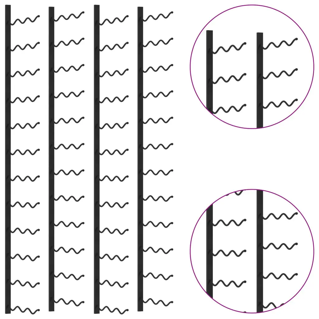 289560 vidaXL Wall-mounted Wine Racks for 72 Bottles 2 pcs Black Iron