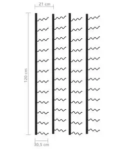 289560 vidaXL Wall-mounted Wine Racks for 72 Bottles 2 pcs Black Iron