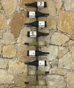289561 vidaXL Wall-mounted Wine Rack for 9 Bottles Black Iron