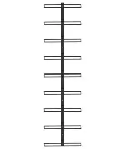 289561 vidaXL Wall-mounted Wine Rack for 9 Bottles Black Iron