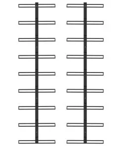 289562 vidaXL Wall-mounted Wine Racks for 18 Bottles 2 pcs Black Iron