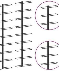 289562 vidaXL Wall-mounted Wine Racks for 18 Bottles 2 pcs Black Iron