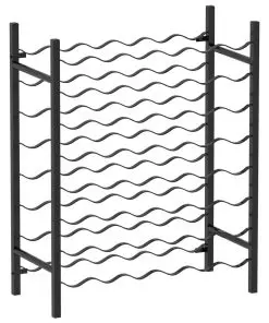 289563 vidaXL Wine Rack for 48 Bottles Black Metal