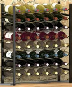 289563 vidaXL Wine Rack for 48 Bottles Black Metal