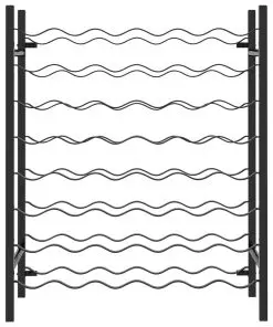 289563 vidaXL Wine Rack for 48 Bottles Black Metal