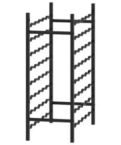 289563 vidaXL Wine Rack for 48 Bottles Black Metal