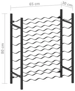 289563 vidaXL Wine Rack for 48 Bottles Black Metal