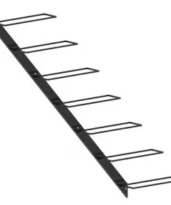 289564 vidaXL Wall-mounted Wine Rack for 7 Bottles Black Metal