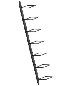 289564 vidaXL Wall-mounted Wine Rack for 7 Bottles Black Metal