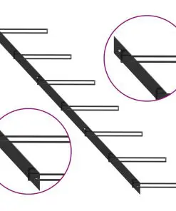 289564 vidaXL Wall-mounted Wine Rack for 7 Bottles Black Metal