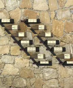 289565 vidaXL Wall-mounted Wine Racks for 14 Bottles 2 pcs Black Metal