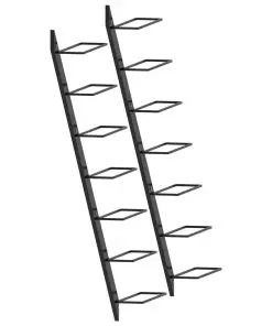 289565 vidaXL Wall-mounted Wine Racks for 14 Bottles 2 pcs Black Metal