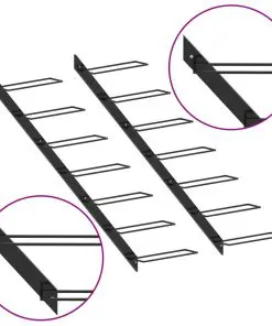 289565 vidaXL Wall-mounted Wine Racks for 14 Bottles 2 pcs Black Metal