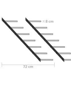 289565 vidaXL Wall-mounted Wine Racks for 14 Bottles 2 pcs Black Metal