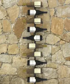 289566 vidaXL Wall-mounted Wine Rack for 10 Bottles Black Metal