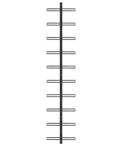 289566 vidaXL Wall-mounted Wine Rack for 10 Bottles Black Metal