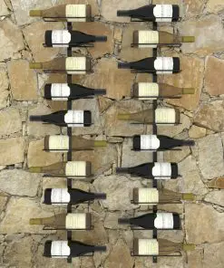 289567 vidaXL Wall-mounted Wine Racks for 20 Bottles 2 pcs Black Metal