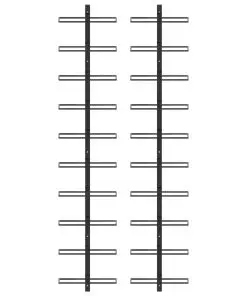289567 vidaXL Wall-mounted Wine Racks for 20 Bottles 2 pcs Black Metal