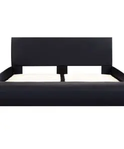 vidaXL Bed Frame Black Faux Leather 137×187 cm