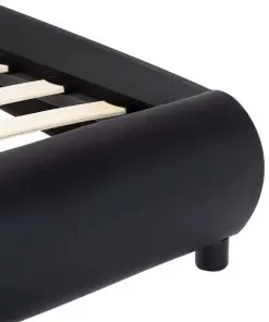 vidaXL Bed Frame Black Faux Leather 137×187 cm