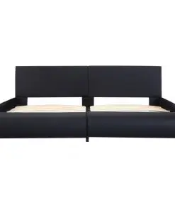 vidaXL Bed Frame Black Faux Leather 183×203 cm