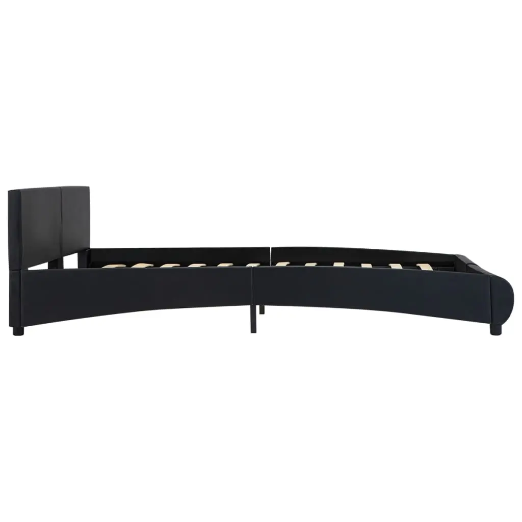 vidaXL Bed Frame Black Faux Leather 183×203 cm