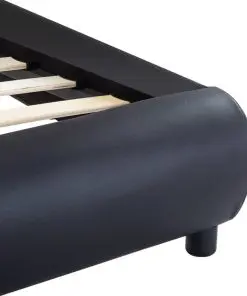 vidaXL Bed Frame Black Faux Leather 183×203 cm