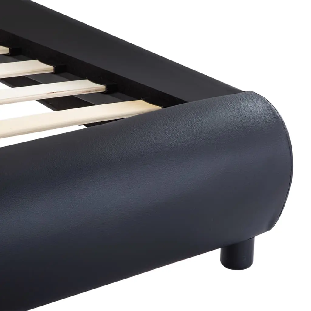 vidaXL Bed Frame Black Faux Leather 183×203 cm