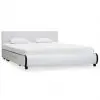 vidaXL Bed Frame with Drawers White Faux Leather 153×203 cm vidaXL Bed Frame with Drawers White Faux Leather 153×203 cm