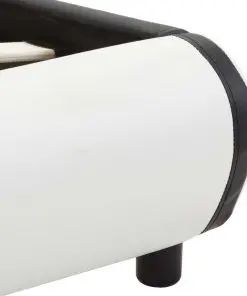 vidaXL Bed Frame with Drawers White Faux Leather 153×203 cm