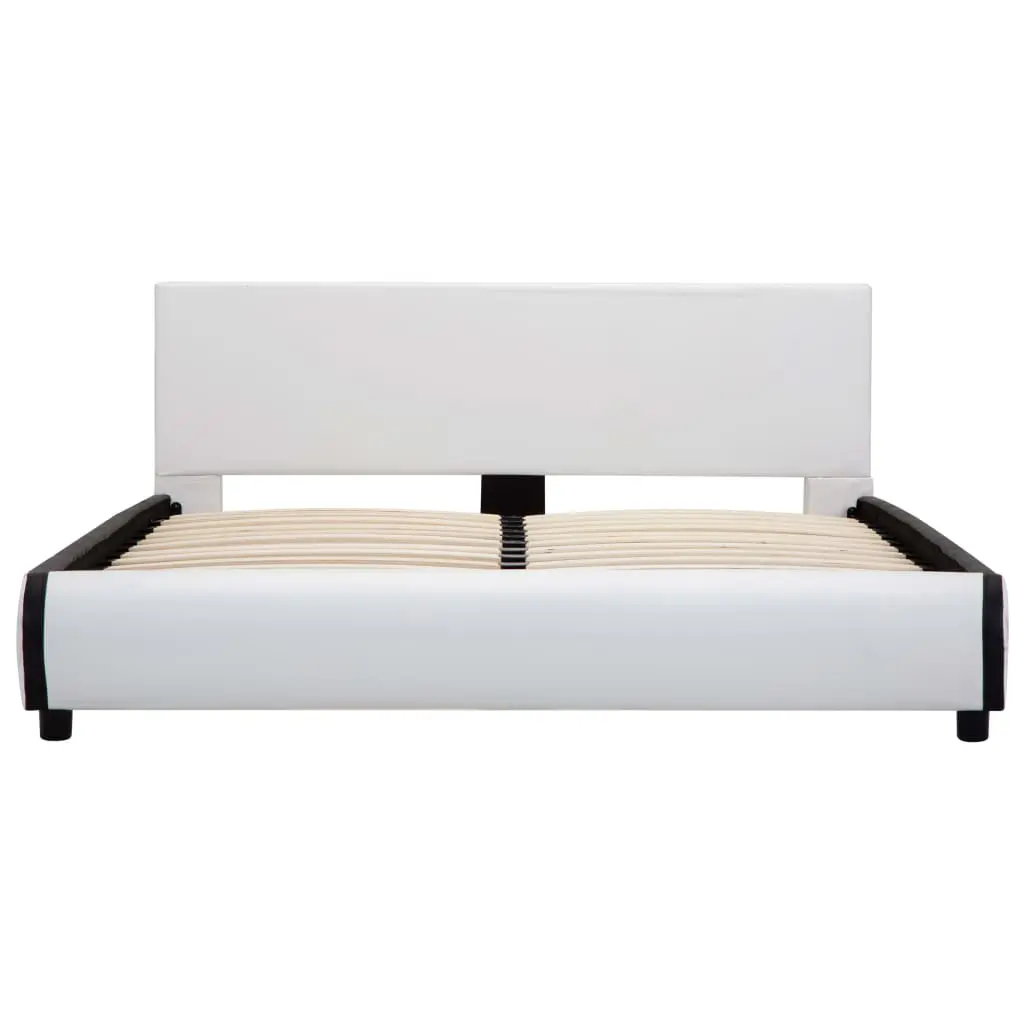 vidaXL Bed Frame with Drawers White Faux Leather 183×203 cm
